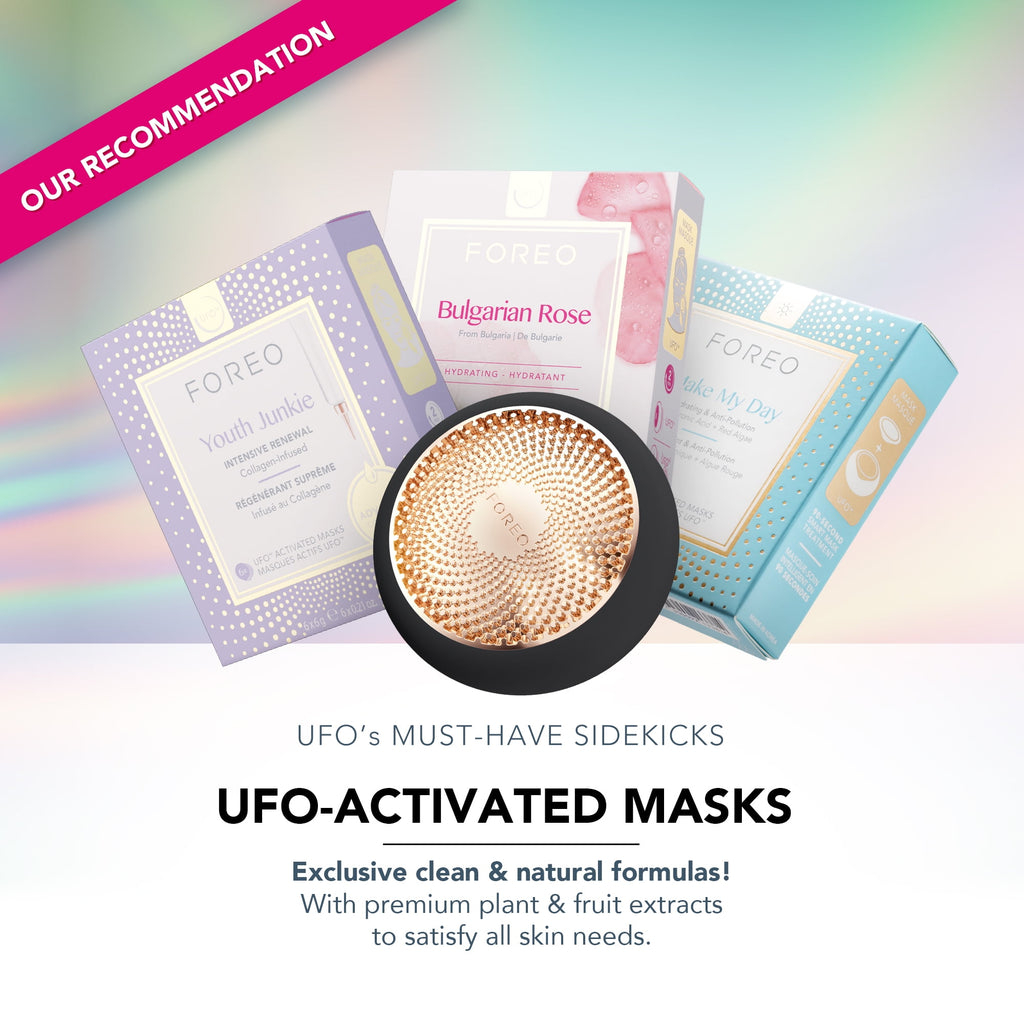 FOREO UFO 3 - LED Facial Treatment Device with T-Sonic and Mask Care Technology - Black