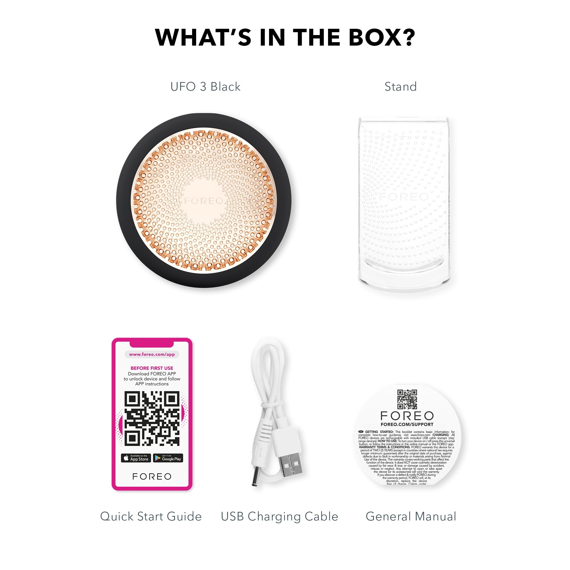 FOREO UFO 3 - LED Facial Treatment Device with T-Sonic and Mask Care Technology - Black