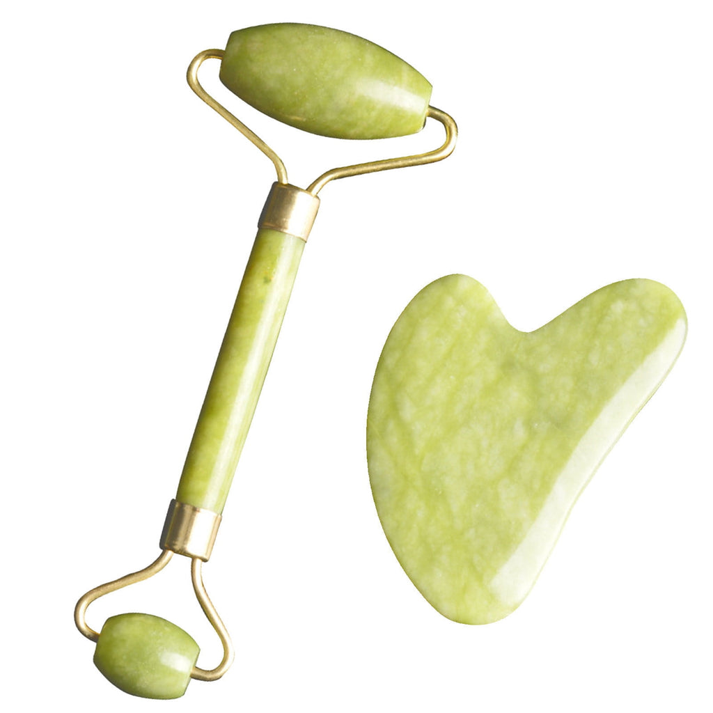 Banzch 2pc Natural Facial Beauty Massage Tool Jade Roller Face Thin Set,Mothers Day Gifts