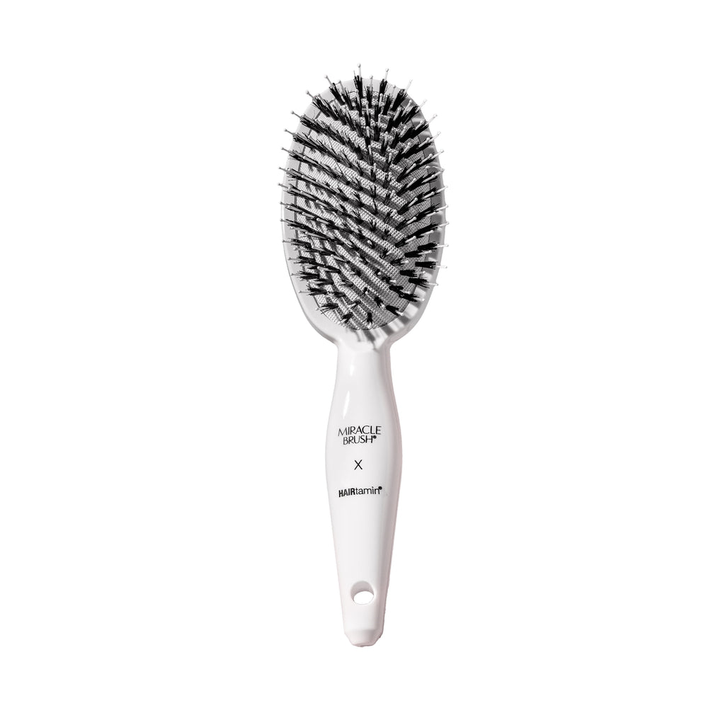 HAIRtamin Miracle Detangling Brush, One Size, White – Gentle Hair Detangler for Adults and Kids